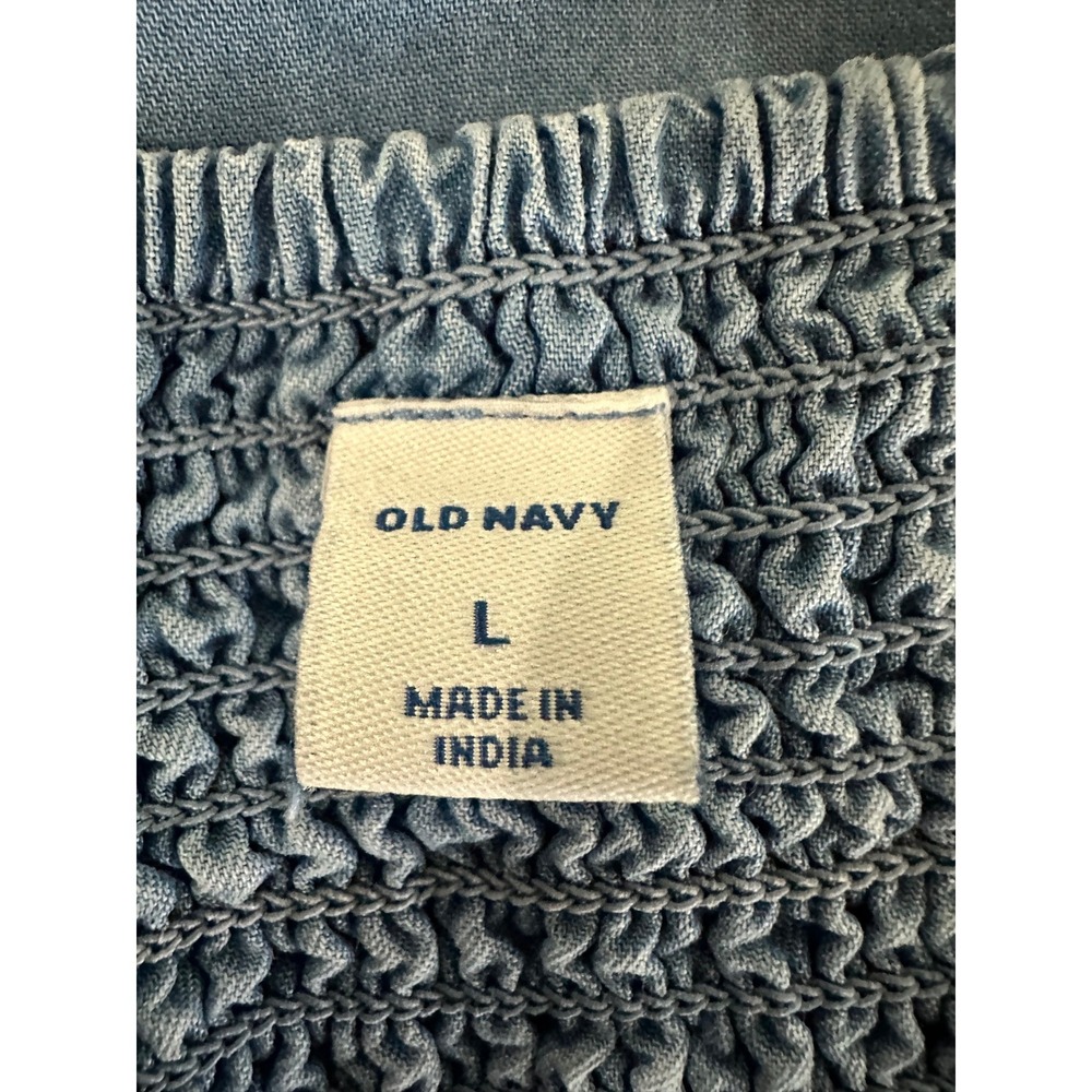 Old Navy Blue Chambray Cami Mini Dress Button Front Lyocell Size L - Picture 4 of 6